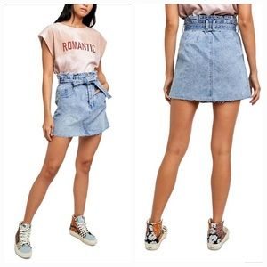 Free People East Of Eden Denim Mini Skirt Size 24 NWT
